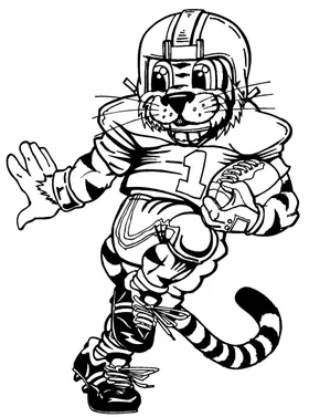 Tigers Football Mascot Decal / Sticker 04