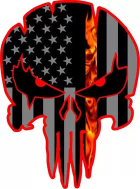Thin Red Line American Flag Punisher Decal / Sticker 140