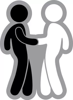 Black Man and White Man Shaking Hands Decal / Sticker 04