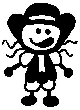 Cowboy Stick Figure Decal / Sticker 02