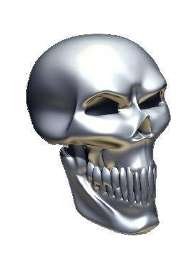 3D Chrome Skull 03 Decal / Sticker