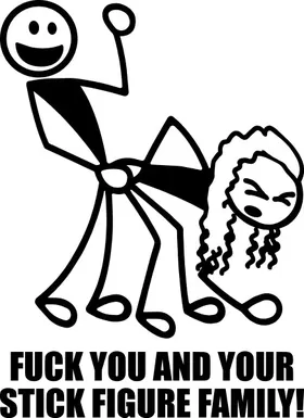 Girl Bent Over Stick Figure Decal / Sticker 02