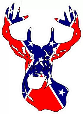 Confederate Flag Buck Decal / Sticker 16