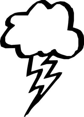 Lightning Bolt Cloud Decal / Sticker 01
