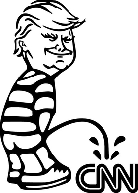 Z1 Donald Trump Peeing On CNN Decal / Sticker 05