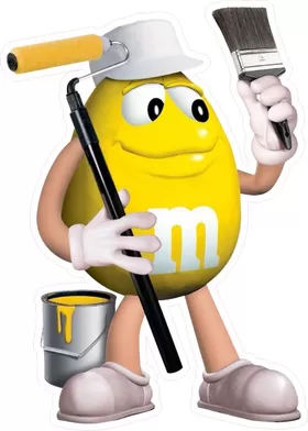 Yellow Painter M&M Decal / Sticker 46