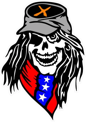 Confederate Soldier Skull Decal / Sticker 02