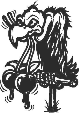 Vulture with Balls in Mouth Decal / Sticker