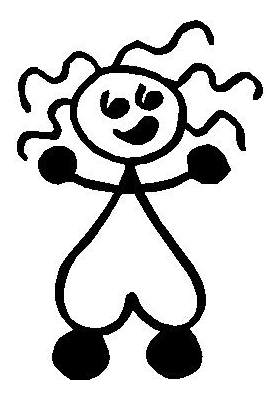 Girl 18 Stick Figure Decal / Sticker