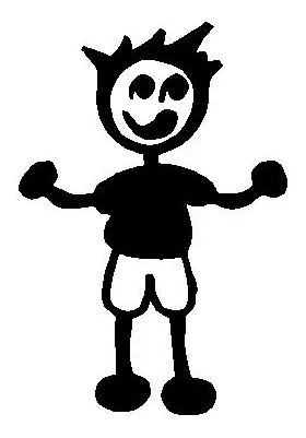 Shorts Boy Stick Figure Decal / Sticker 08