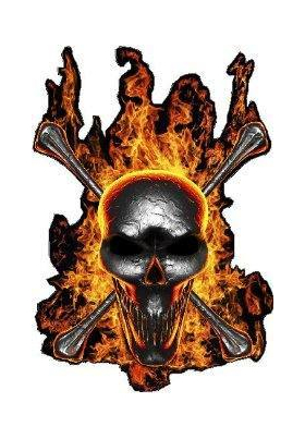 Molten Metal Flaming Skull Decal / Sticker