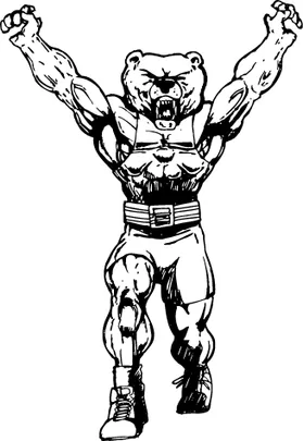 Weightlifting Bear Mascot Decal / Sticker