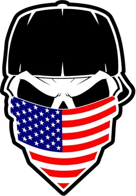 Skull American Flag Bandana Decal / Sticker 37