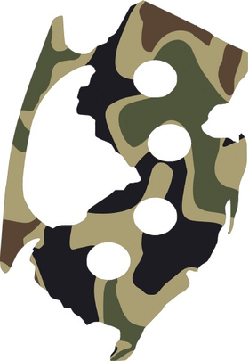 Camouflage New Jersey Brass Knuckles Decal / Sticker 08
