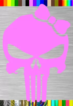 Girly Punisher with Bow Decal / Sticker 25