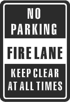 No Parking Firelane Sign Decal / Sticker