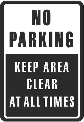 No Parking Keep Area Clear Decal / Sticker