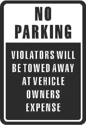 No Parking Violators will be Towed Sign Decal / Sticker