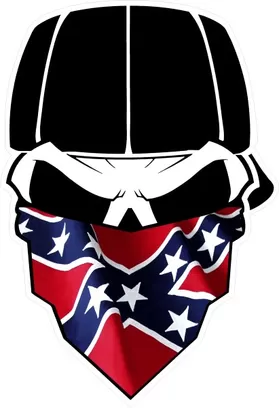 Skull Confederate Flag Bandana Decal / Sticker 33
