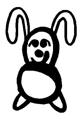 Bunny Rabbit Stick Figure Decal / Sticker 03