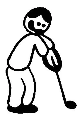 Golf Guy Stick Figure Decal / Sticker 01