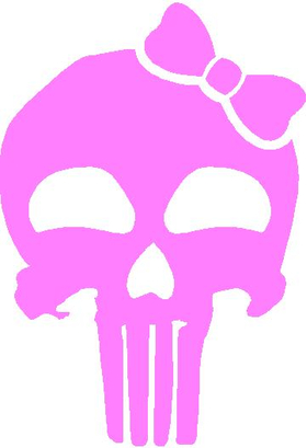 Girly Punisher with Bow Decal / Sticker 23