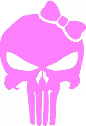 Girly Punisher with Bow Decal / Sticker 25