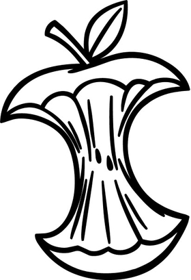 Apple Core Decal / Sticker 03