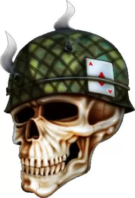 Smoking Army Skull Decal / Sticker 01