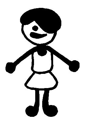 Girl Stick Figure Decal / Sticker 04