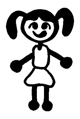 Girl 13 Stick Figure Decal / Sticker