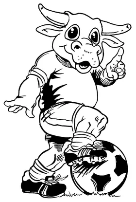 Soccer Bull Mascot Decal / Sticker 4