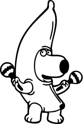 Brian Griffin in Banana Suit Decal / Sticker 03