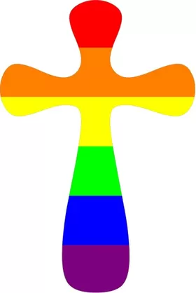 Rainbow LGBT Flag Cross Decal / Sticker 22