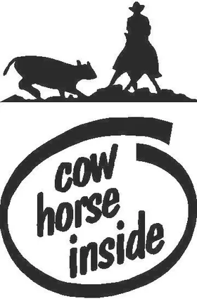 Cow Horse Inside Decal / Sticker