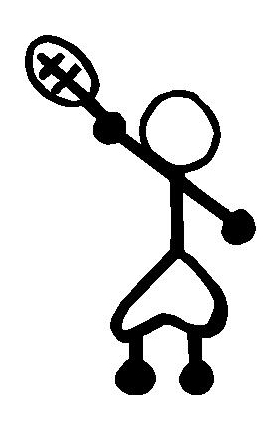 Tennis Girl Stick Figure Decal / Sticker 01