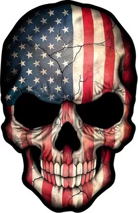 American Flag Skull Decal / Sticker 06