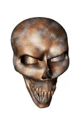 3D Rusted Skull Decal / Sticker