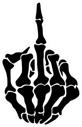 Skeleton Middle Finger Decal / Sticker 02