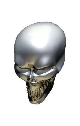 3D Chrome Skull 01 Decal / Sticker