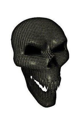 3D Small Circle Skull Decal / Sticker