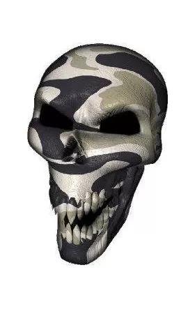 3D Desert Camouflage Skull Decal / Sticker
