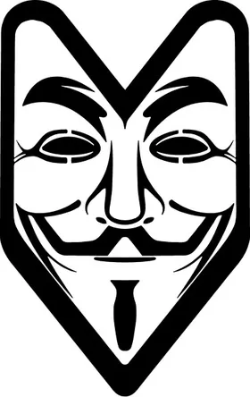 V For Vendetta Anonymous JDM Decal / Sticker 07