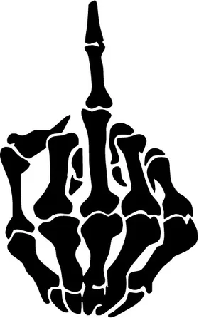 Skeleton Middle Finger Decal / Sticker 01