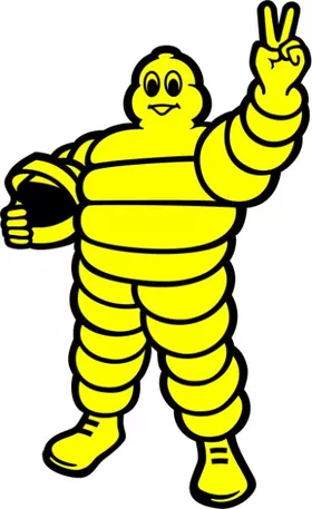 Yellow Helmet Michelin Man Decal / Sticker 24