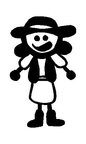 Cowgirl Stick Figure Decal / Sticker 01