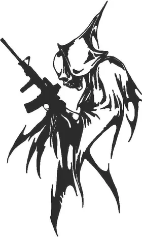 Reaper with Machine Gun Decal / Sticker