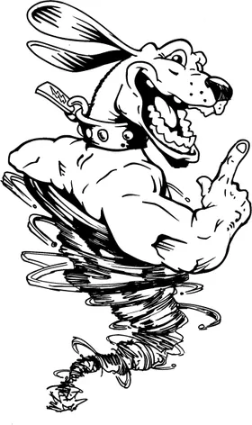 Dog Tornado Mascot Decal / Sticker