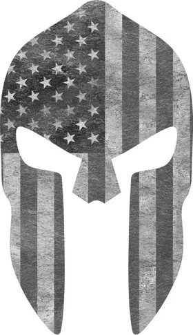 Black and White American Flag Spartan Helmet Decal / Sticker 10