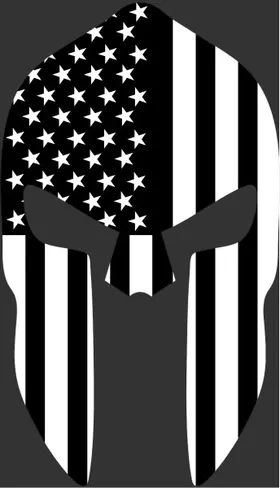 Black and White American Flag Spartan Helmet Decal / Sticker 11